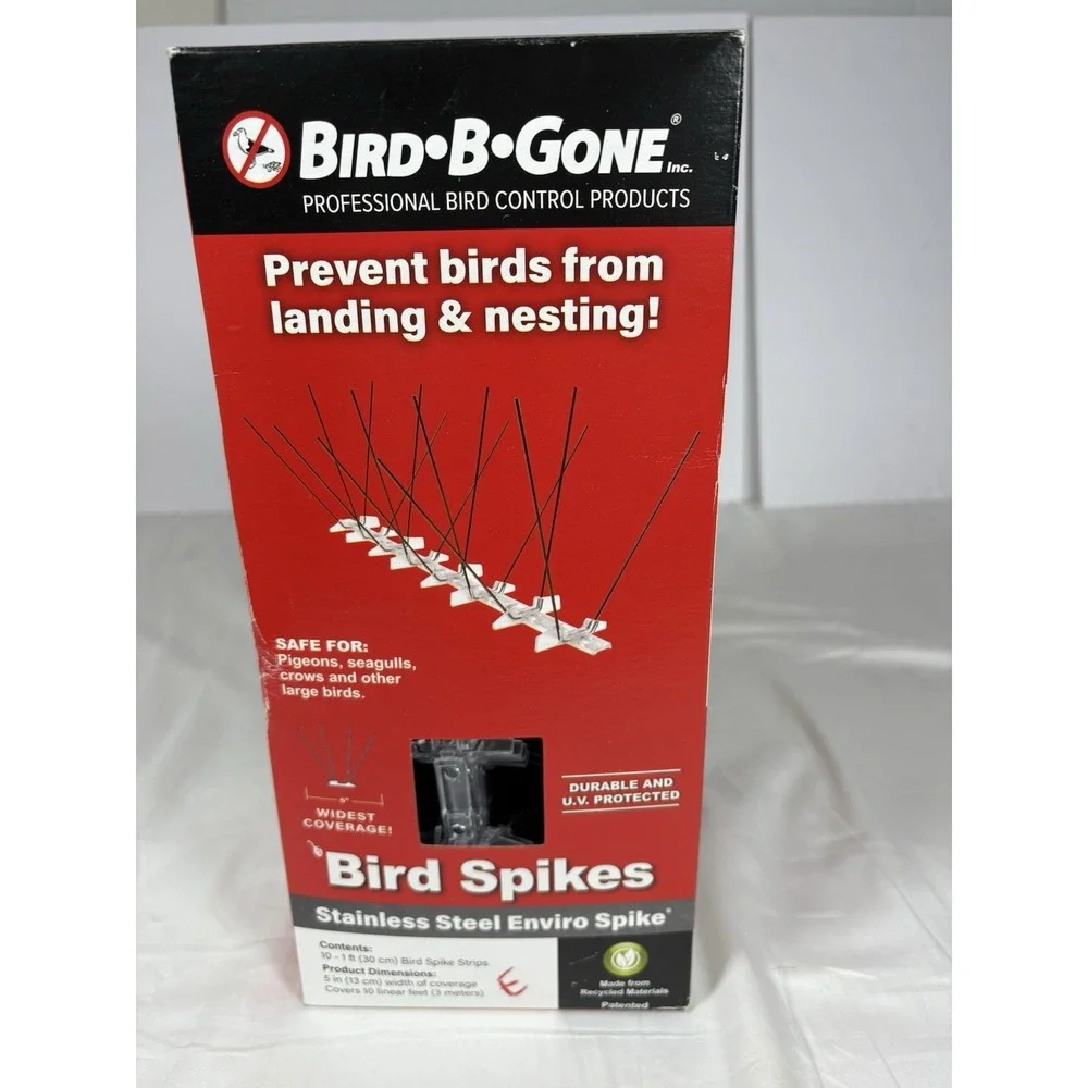 Bird-B-Gone Stainless Steel Enviro Bird Spikes 10ft Kit 5